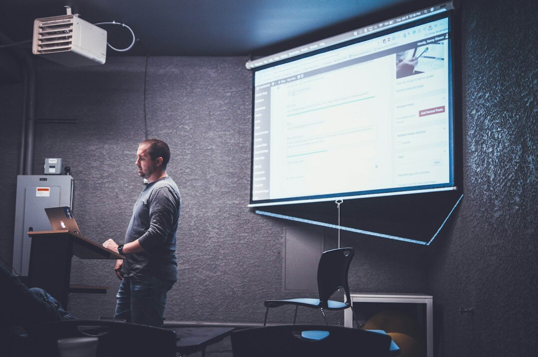 person giving presentation