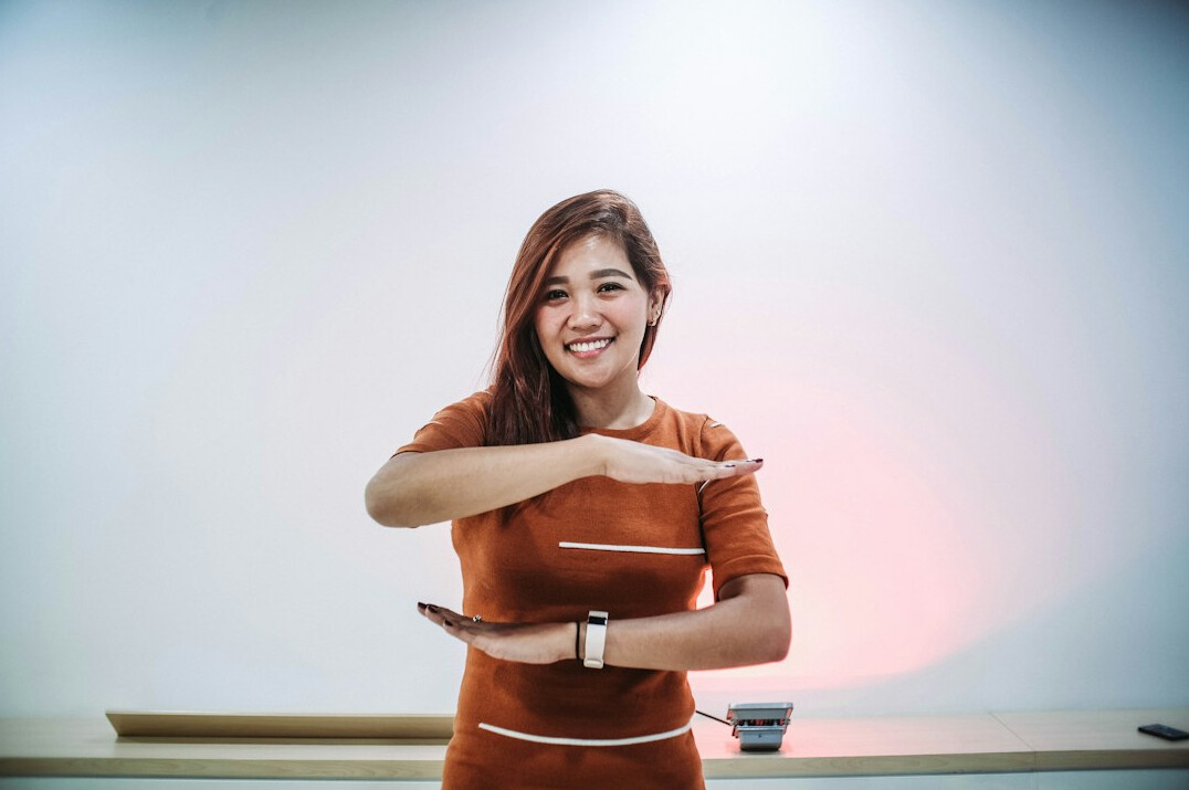confident speaker presenting