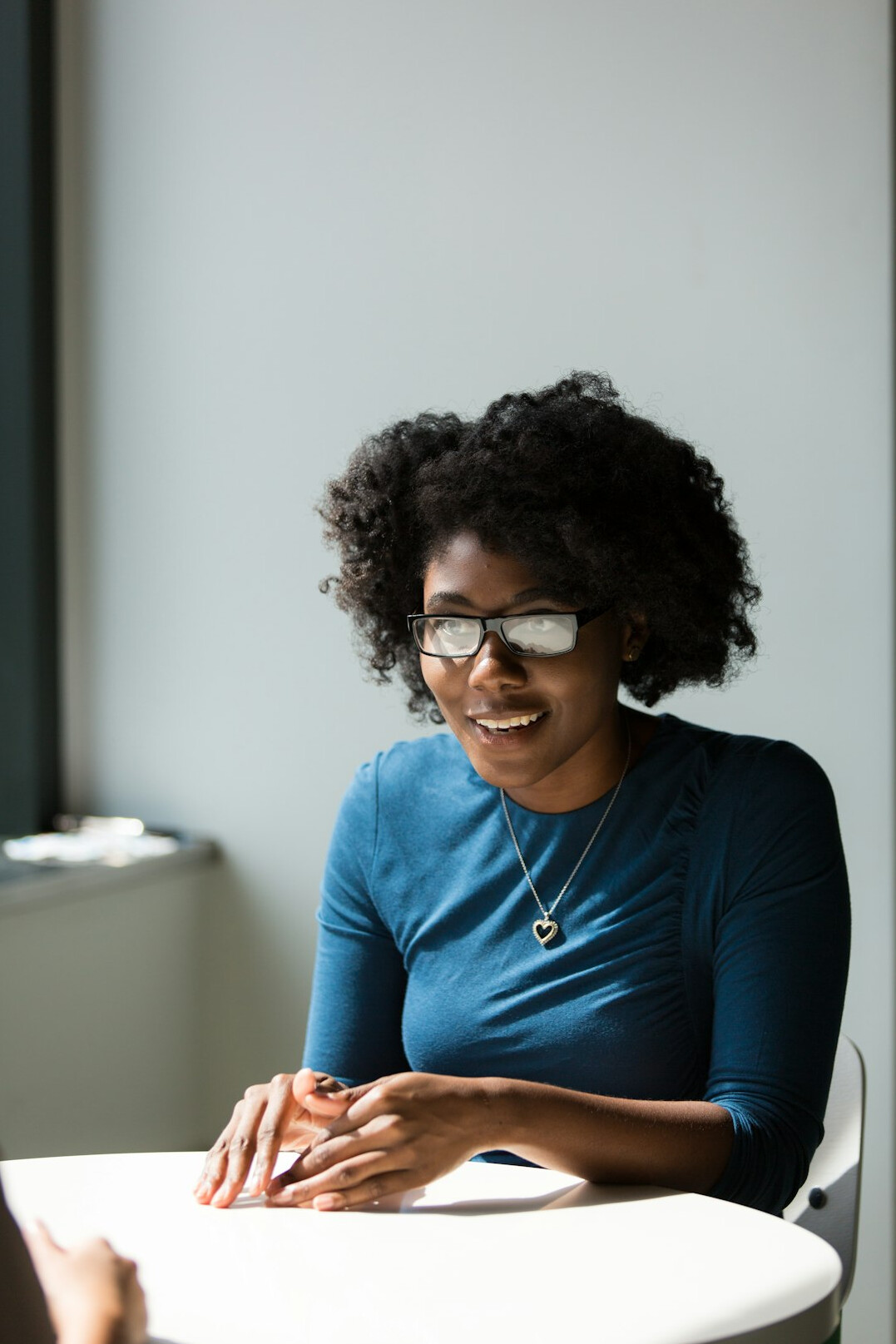 woman listening in conversation